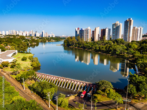Londrina PR - Aerial view of the Iapó Lake Dam, in Londrina, Paraná