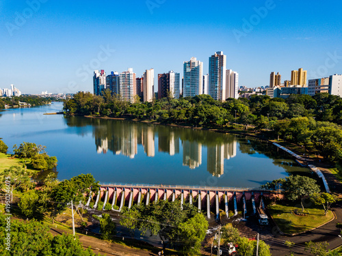Londrina PR - Aerial view of the Iapó Lake Dam, in Londrina, Paraná