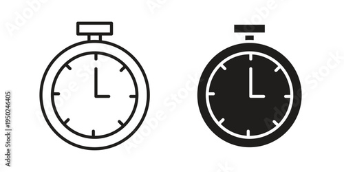 Timer clock icon line vector illustration in solid color design