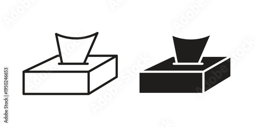 Tissue box icon line vector illustration in solid color design