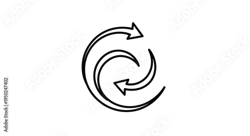 Three black arrows forming a continuous loop in a circular pattern