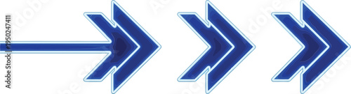 Three blue arrows pointing to the right, indicating forward movement or progression.