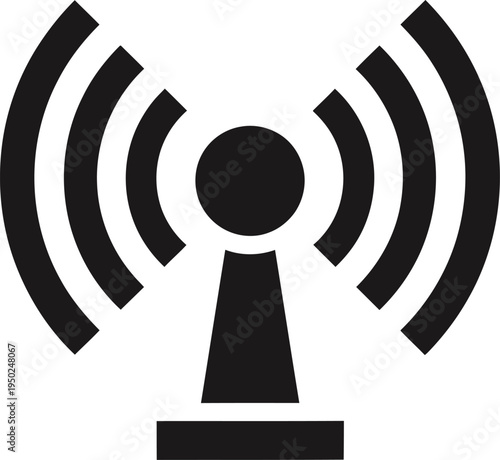 Wireless signal tower icon representing radio broadcast
