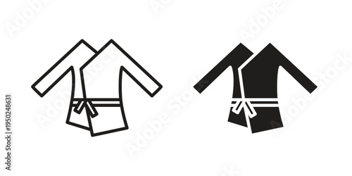 Uniform martial art icon line vector illustration in solid color design