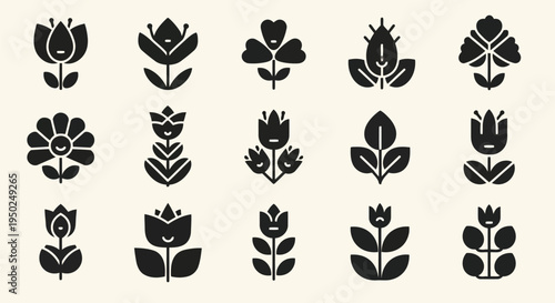 A collection of various intricate and decorative floral designs in black and white