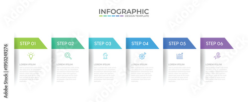 Vector Infographic design with icons and 6 options or steps. Infographics for business concept. Can be used for presentations banner, workflow layout, process diagram, flow chart, info graph