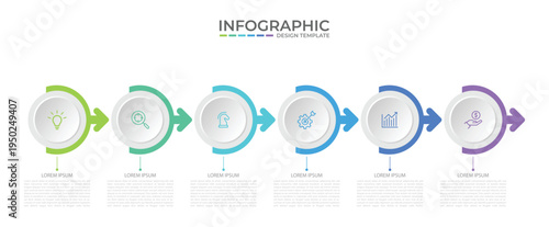 Vector Infographic design with icons and 6 options or steps. Infographics for business concept. Can be used for presentations banner, workflow layout, process diagram, flow chart, info graph
