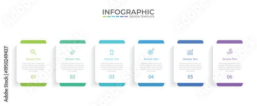 Vector Infographic design with icons and 6 options or steps. Infographics for business concept. Can be used for presentations banner, workflow layout, process diagram, flow chart, info graph