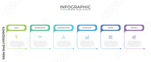 Vector Infographic design with icons and 6 options or steps. Infographics for business concept. Can be used for presentations banner, workflow layout, process diagram, flow chart, info graph