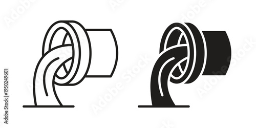 Wastewater icon line vector illustration in solid color design