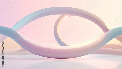 Abstract curvy forms glowing against a soft gradient background; ideal for websites or digital art