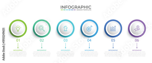 Vector Infographic design with icons and 6 options or steps. Infographics for business concept. Can be used for presentations banner, workflow layout, process diagram, flow chart, info graph