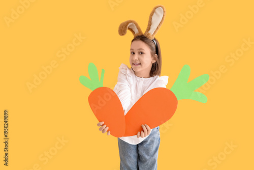 Happy little girl in Easter...