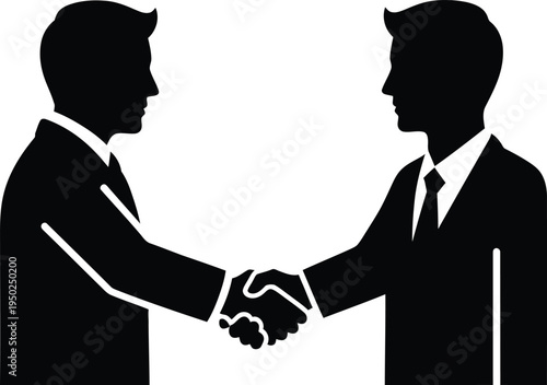 Business handshake icon for agreement partnership deal success