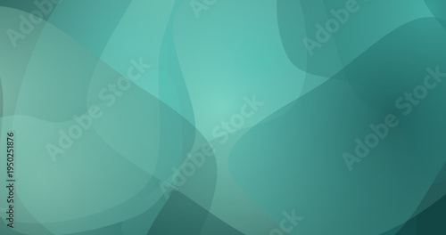 Teal abstract background with smooth flowing translucent organic shapes