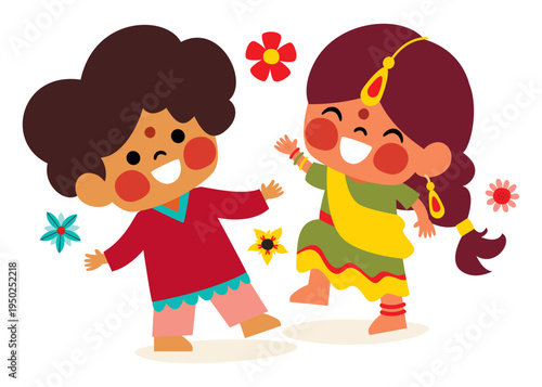 Indian Kids in Traditional Clothes