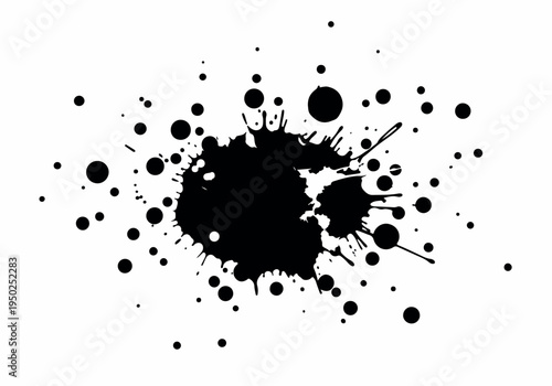 Black Ink Splash Abstract Splatter Design Element