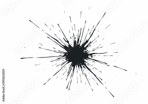 Explosive Ink Splash Abstract Design Element on a White Background