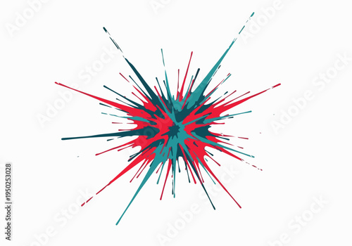 Explosion of vibrant colors in a dynamic splash, abstract burst of energy and movement