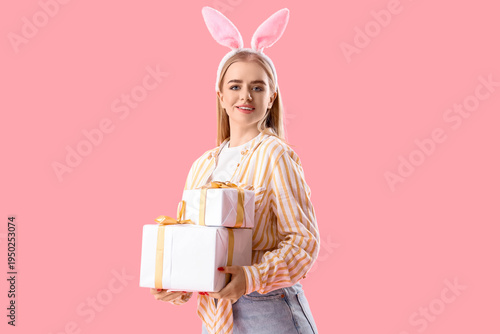 Young girl with Easter bunn...
