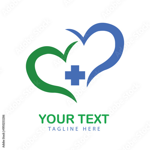 health care heart logo vector art illustration