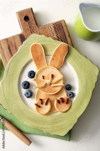 Funny Easter bunny pancakes...