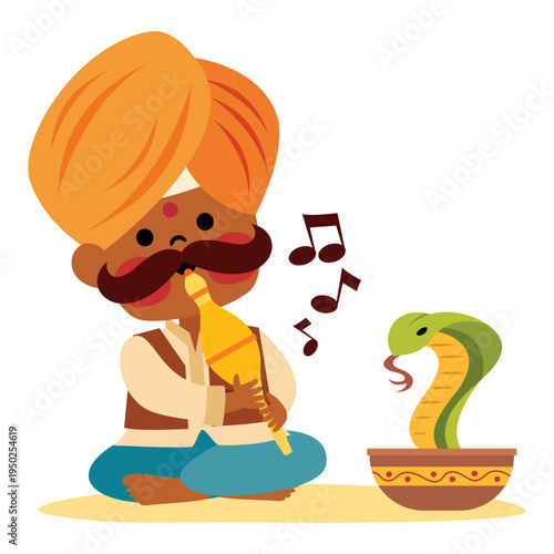 An Indian Snake Charmer Man