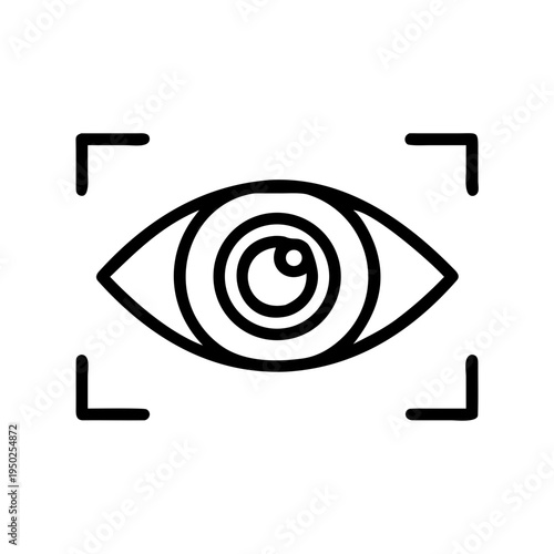 Iris scan icon with detailed eye illustration and minimalist design