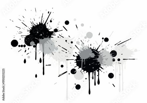 Abstract Splatter Paint Ink Splashes Dynamic Artistic Design Elements