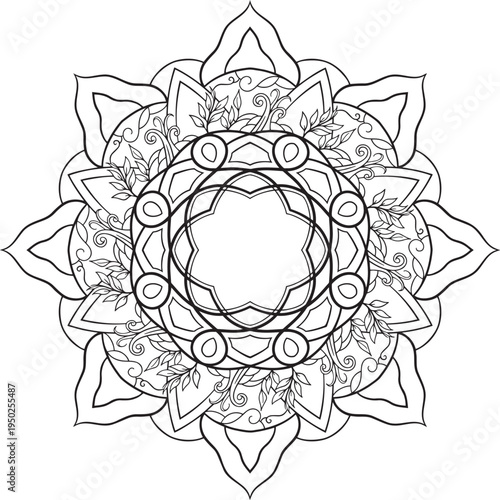 Botanical floral mandala collection with decorative leaves and nature symmetry patterns