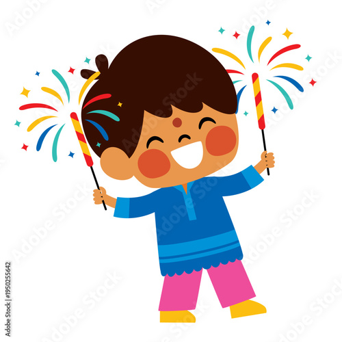 Indian Kid in Traditional Clothes