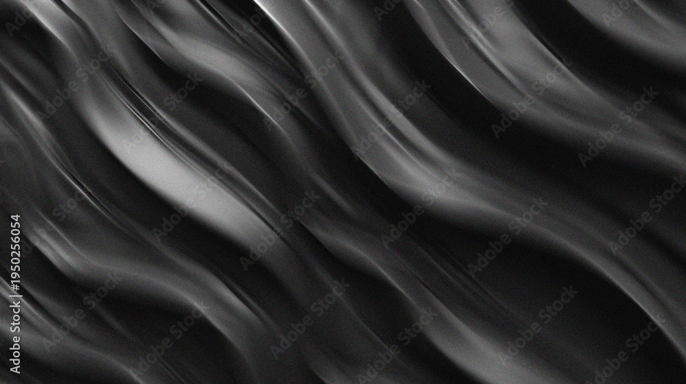 Obraz premium The black background with fine folds in the image creates the illusion of fabric falling or blowing dynamically in the wind.