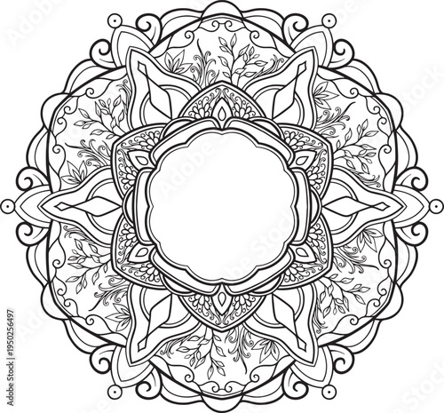 Botanical floral mandala collection with decorative leaves and nature symmetry patterns