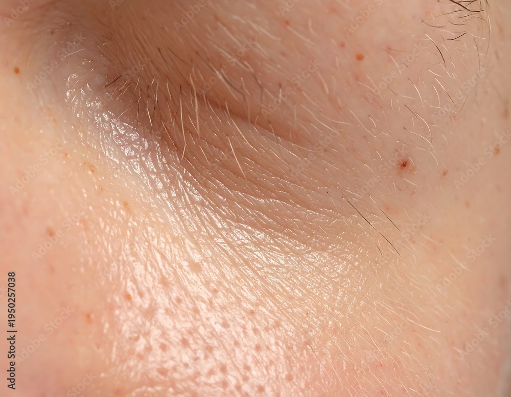 Fototapeta premium A close-up view of human skin with visible pores and fine hairs