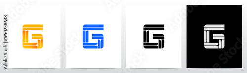 Parallel Geometric Rectangles Square Alphabet Initial Letter Logo Design G