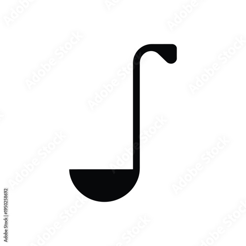 Simple black outline of a spoon isolated on a white background