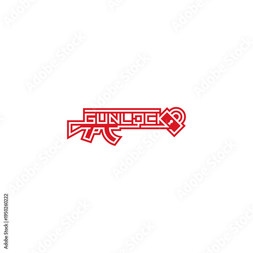 Gunlock red block text logo.
