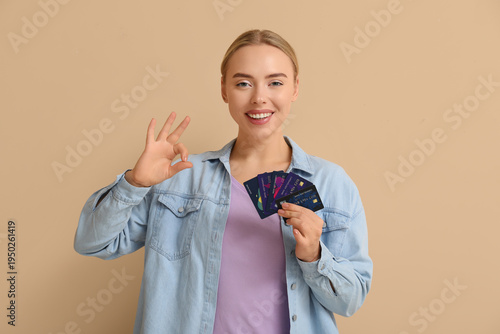 Pretty young woman with cre...