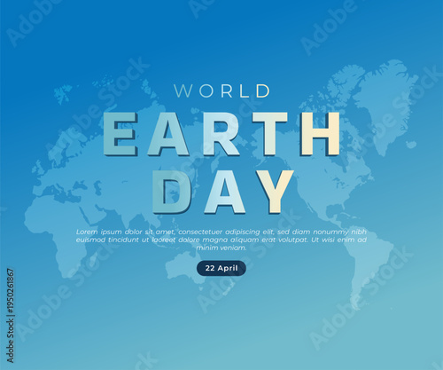 World Earth Day Celebration with Global Map Background