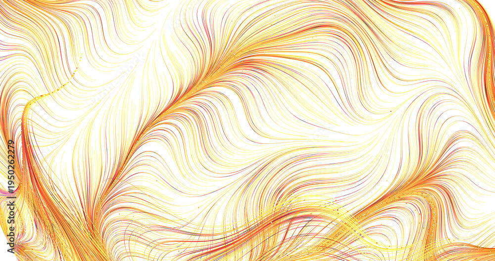Fototapeta premium Abstract artwork of flowing, golden lines. Artistic and vibrant digital design suitable for creative projects and backgr