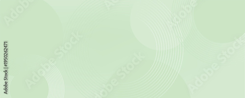 Minimalist soft Abstract Background in Gradient green and white Tones with Circles. Circle effect style geometric, abstract background.