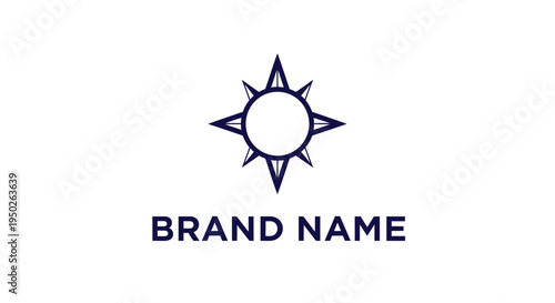 Minimalist compass star logo symbolizing guidance, direction, and exploration on an isolated white background.