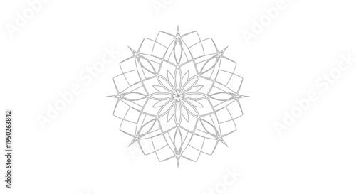 Intricate geometric mandala pattern design, decorative and abstract, isolated white background.