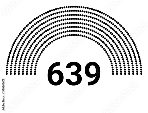 Hemicycle 639 seats - 8 rows