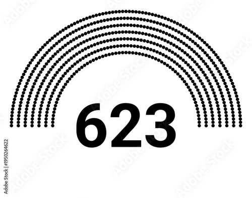 Hemicycle 623 seats - 7 rows