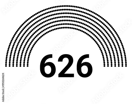 Hemicycle 626 seats - 7 rows