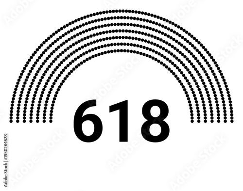 Hemicycle 618 seats - 7 rows