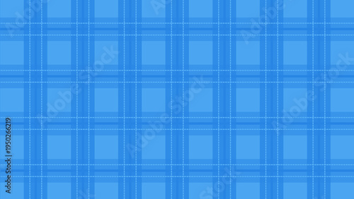Abstract blue checkered pattern background with repeating grid lines and geometric shapes