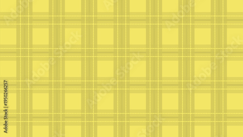 Simple Yellow Plaid Pattern Background with Intersecting Lines and Squares
