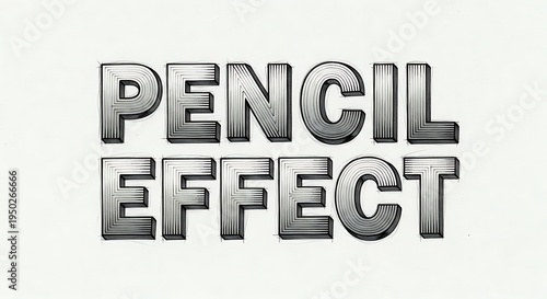 Three dimensional lettering style demonstrates sharp ridged shading technique